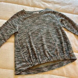 LOFT Green Pink Marled Cotton Blend Sweatshirt M